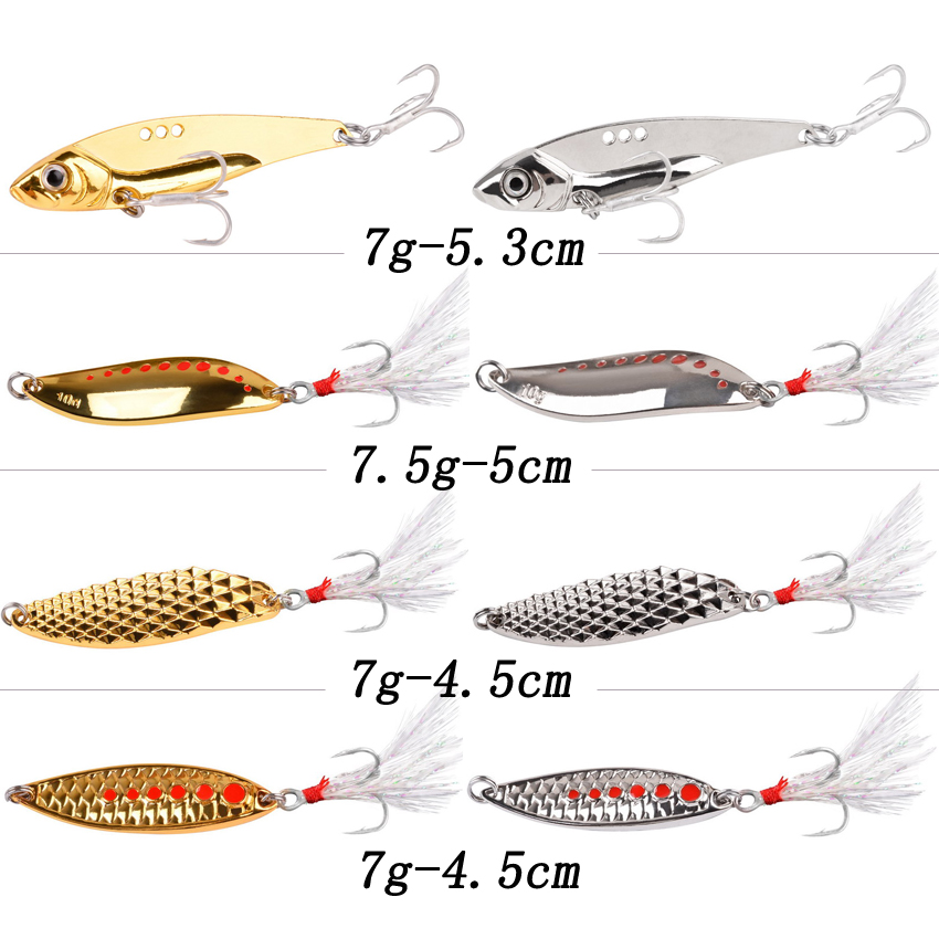 8PCS/Set Lure Metal Spinner Sp - огляд і ціна Fishing Hook Treble