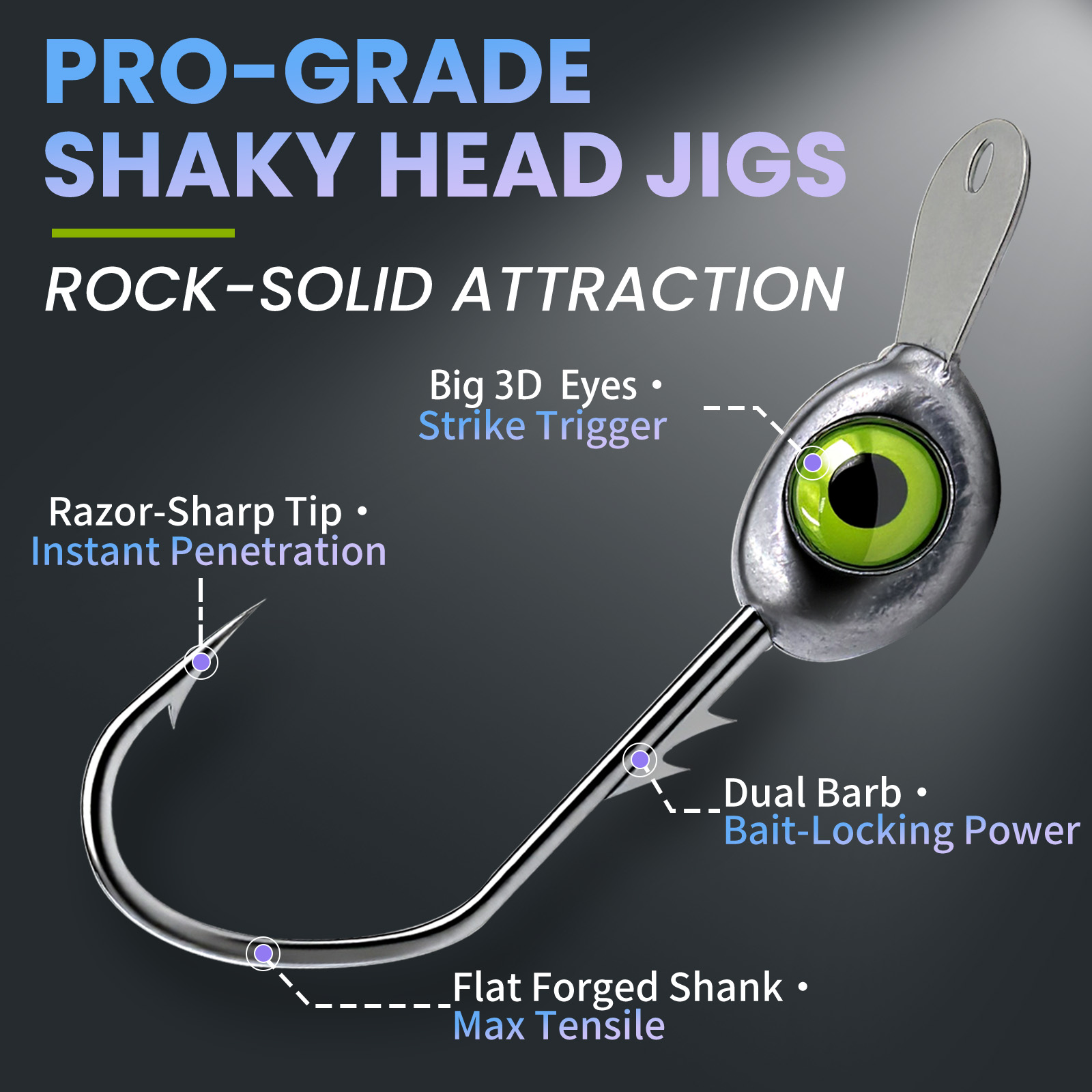 9KM Shaky Head Jigs Hook with  - огляд і ціна Fishing Hook Weedless