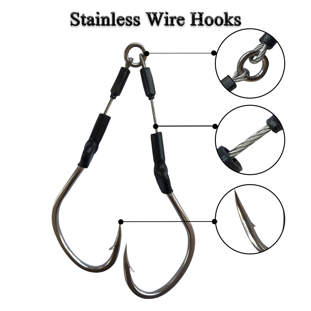 2pairs/bag Slow Fast Jigging H - огляд і ціна Fishing Hook Barbless