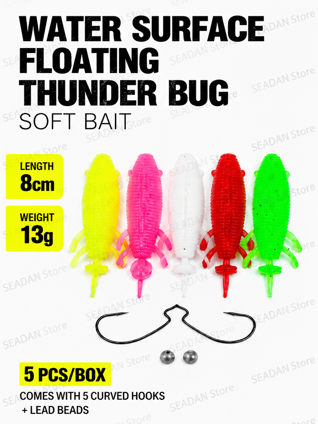 5pcs Floating Soft Frog Lure T - огляд і ціна Fishing Hook Weedless
