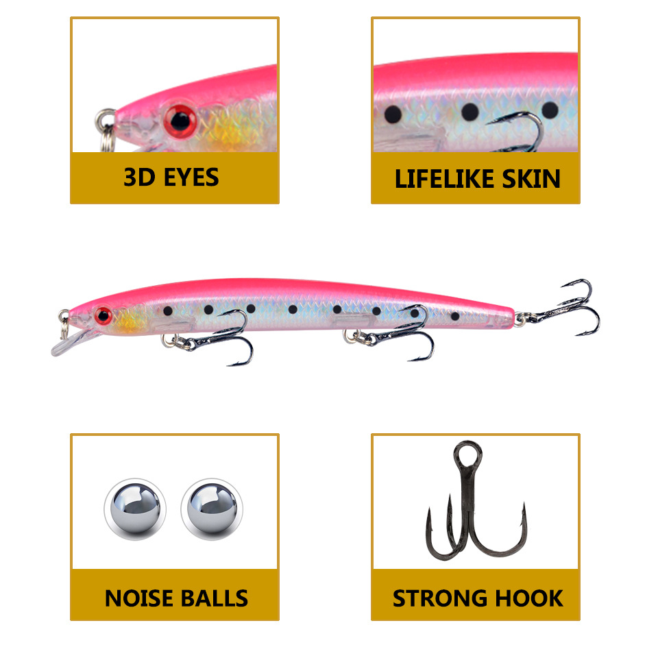 Minnow Fishing Lure 13.5cm 15. - огляд і ціна Fishing Hook Treble