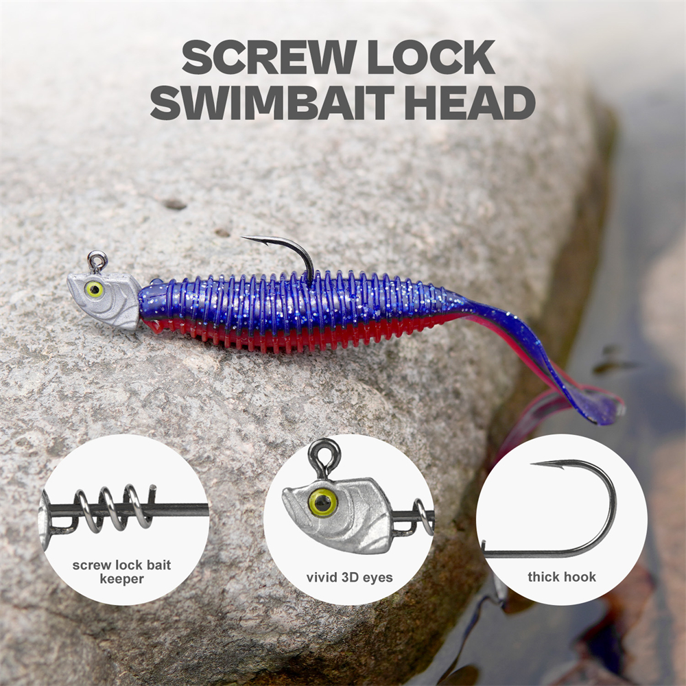 15PCS Screw Lock Swimbait Jig  - огляд і ціна Fishing Hook Weedless