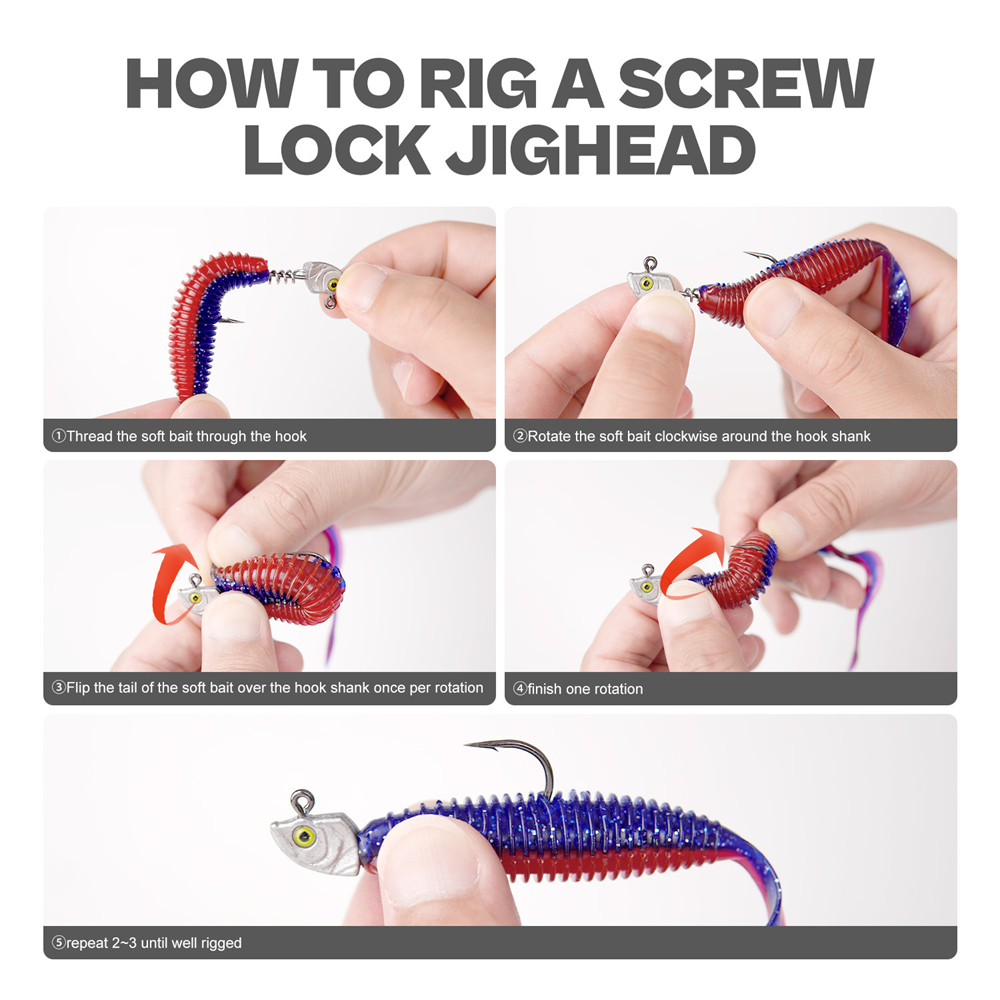 15PCS Screw Lock Swimbait Jig  - огляд і ціна Fishing Hook Weedless