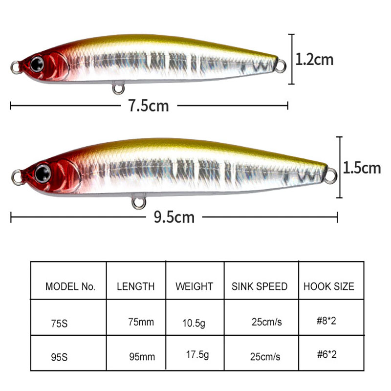 Water Sniper 10.5g 75mm Jerk P - огляд і ціна Fishing Hook Treble