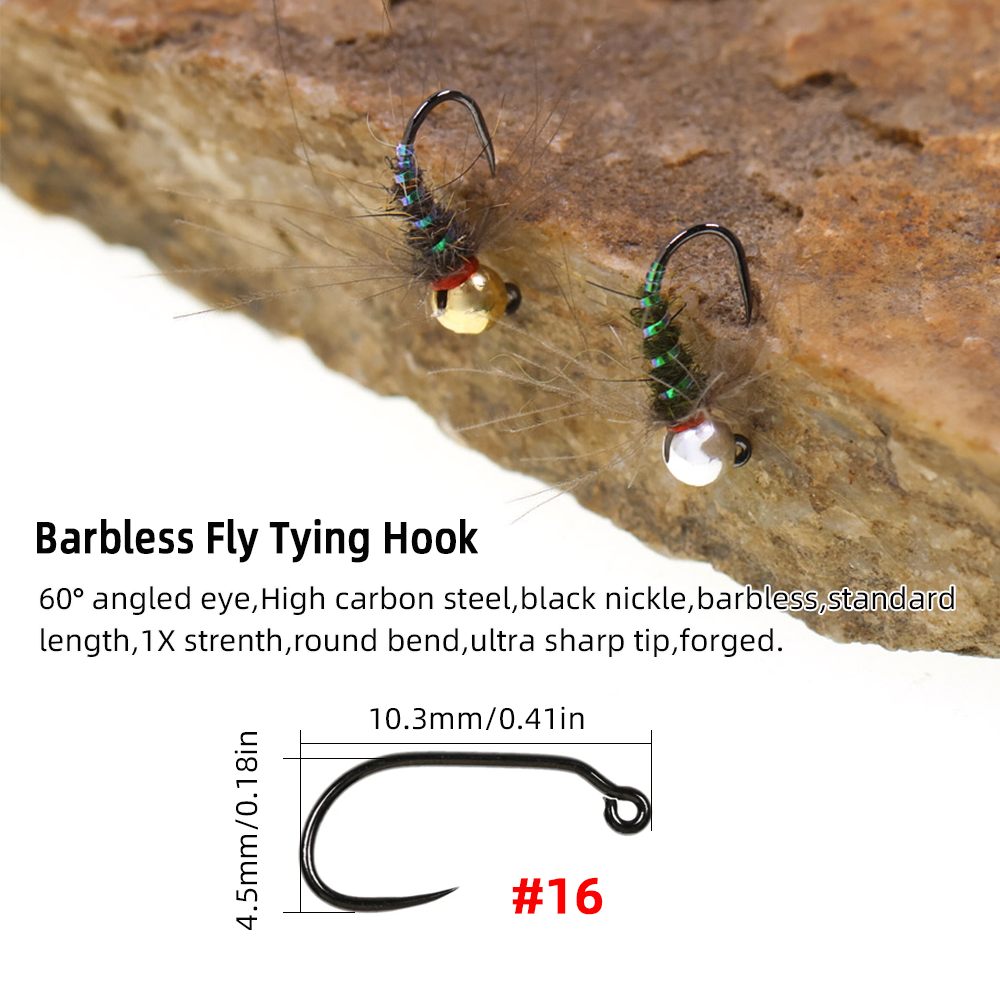 4pcs #16 Tungsten Beadhead CDC - огляд і ціна Fishing Hook Barbless