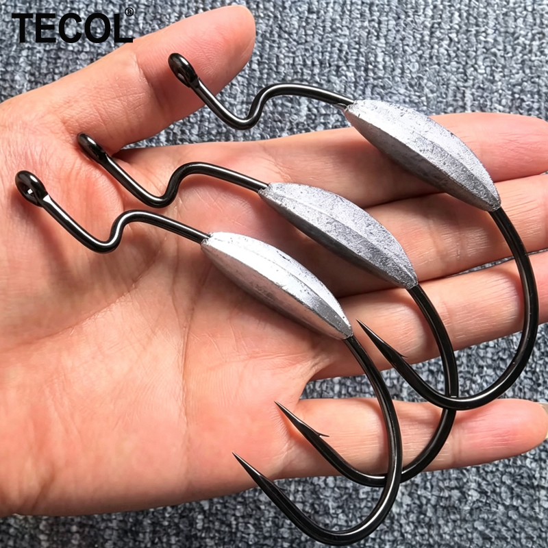 TECOL 3PCS 6/0 8/0 10/0 Weight - огляд і ціна Fishing Hook Offset