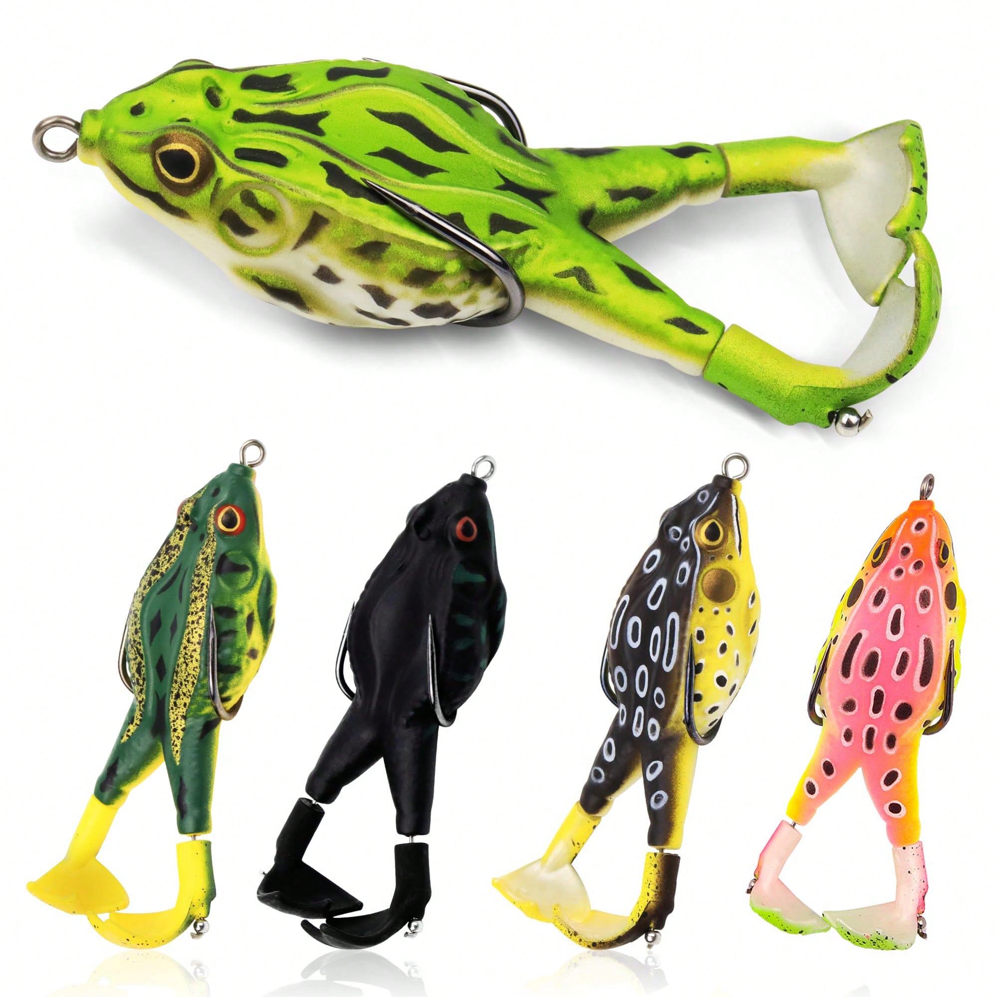 5pcs Water Soft Frog Bass Fish - огляд і ціна Fishing Hook Weedless