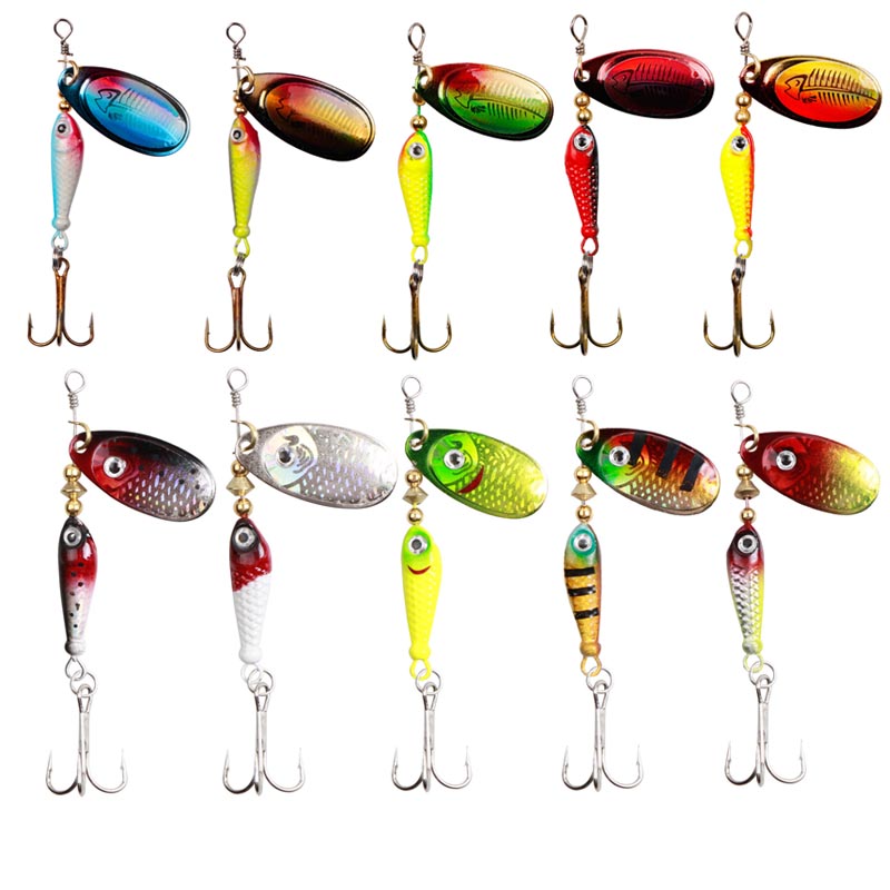 10pcs/Set Spinner Lures 9.1g 7 - огляд і ціна Fishing Hook Treble