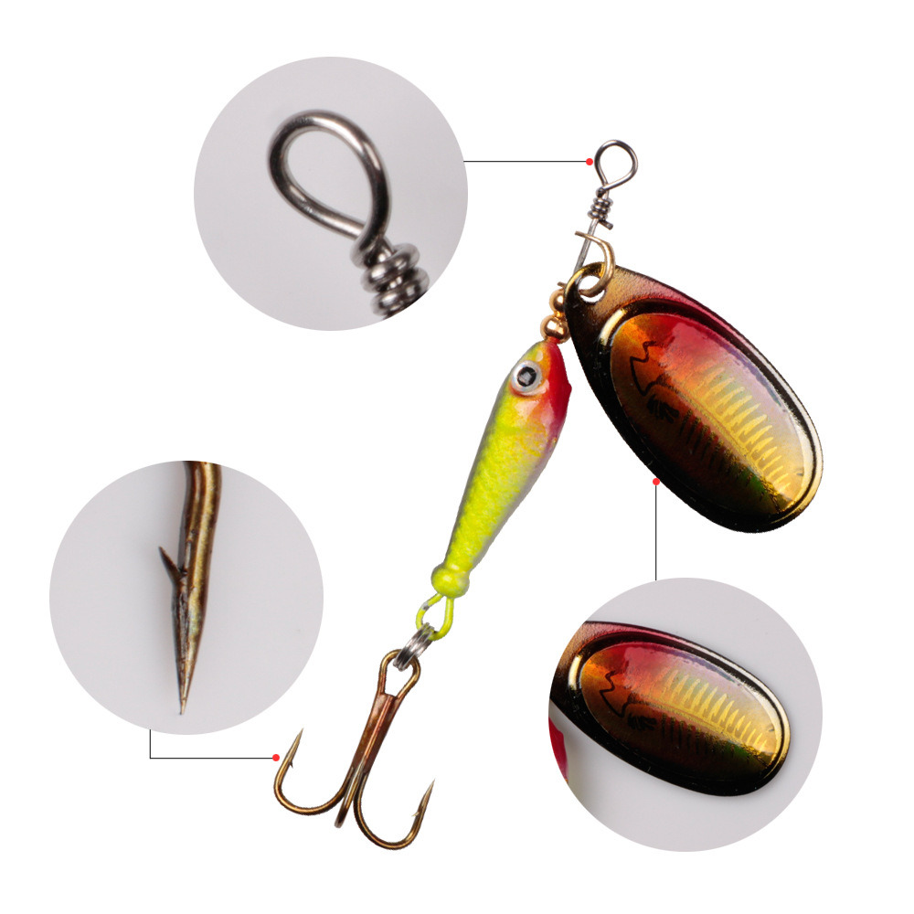 10pcs/Set Spinner Lures 9.1g 7 - огляд і ціна Fishing Hook Treble