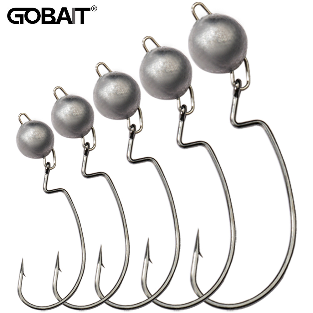 5Pcs Metal Jig Head Worm Hooks - огляд і ціна Fishing Hook Offset