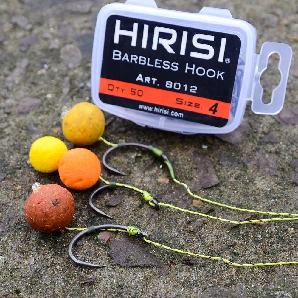 Hirisi 50pcs Coating High Carb - огляд і ціна Fishing Hook Barbless