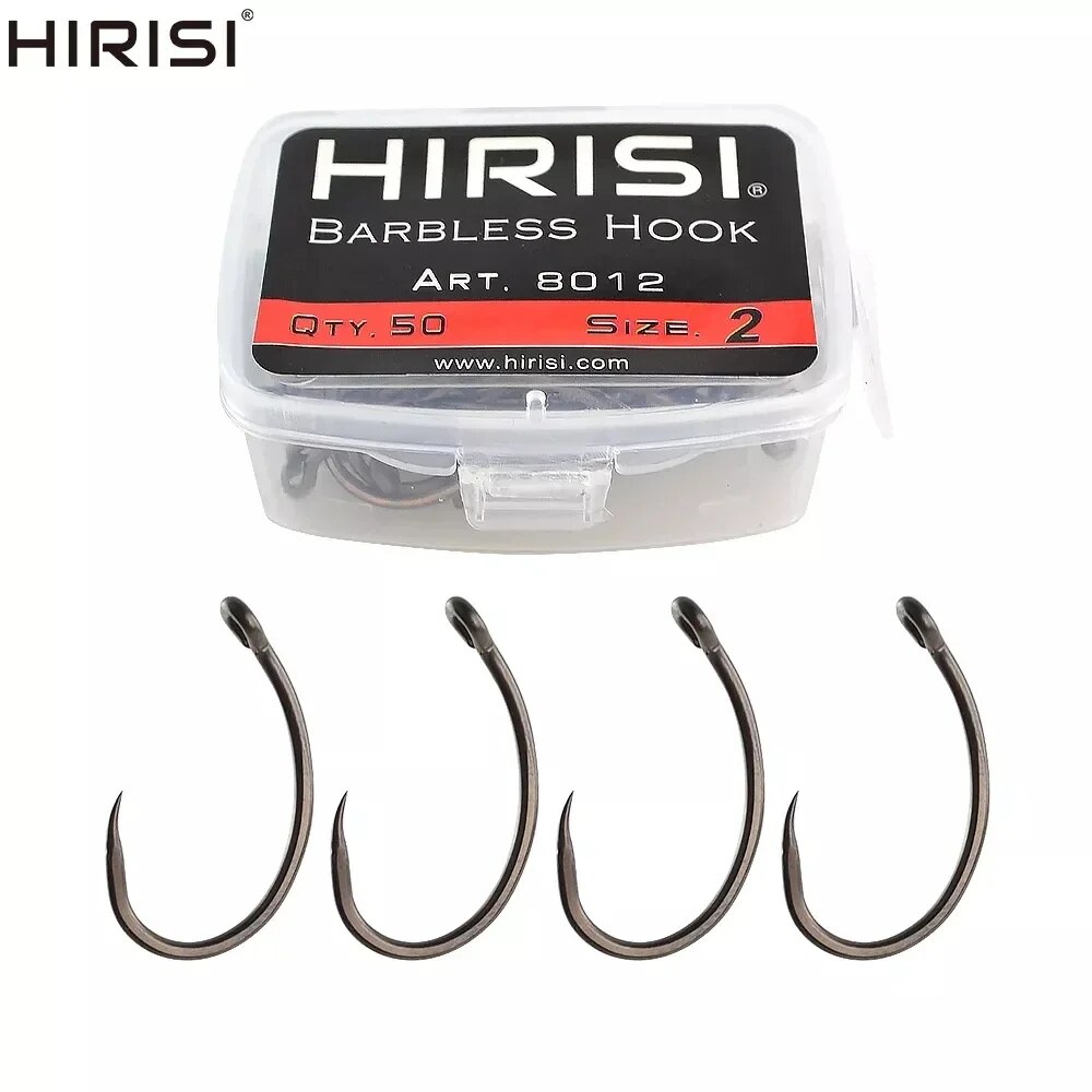 Hirisi 50pcs Coating High Carb - огляд і ціна Fishing Hook Barbless