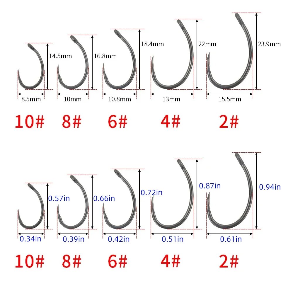 Hirisi 50pcs Coating High Carb - огляд і ціна Fishing Hook Barbless