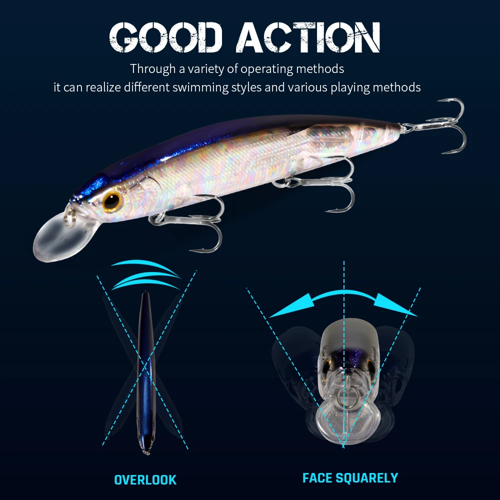 GOBAIT Floating Minnow 14cm 24 - огляд і ціна Fishing Hook Treble
